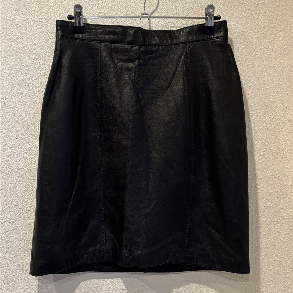 Leather mini skirt‎